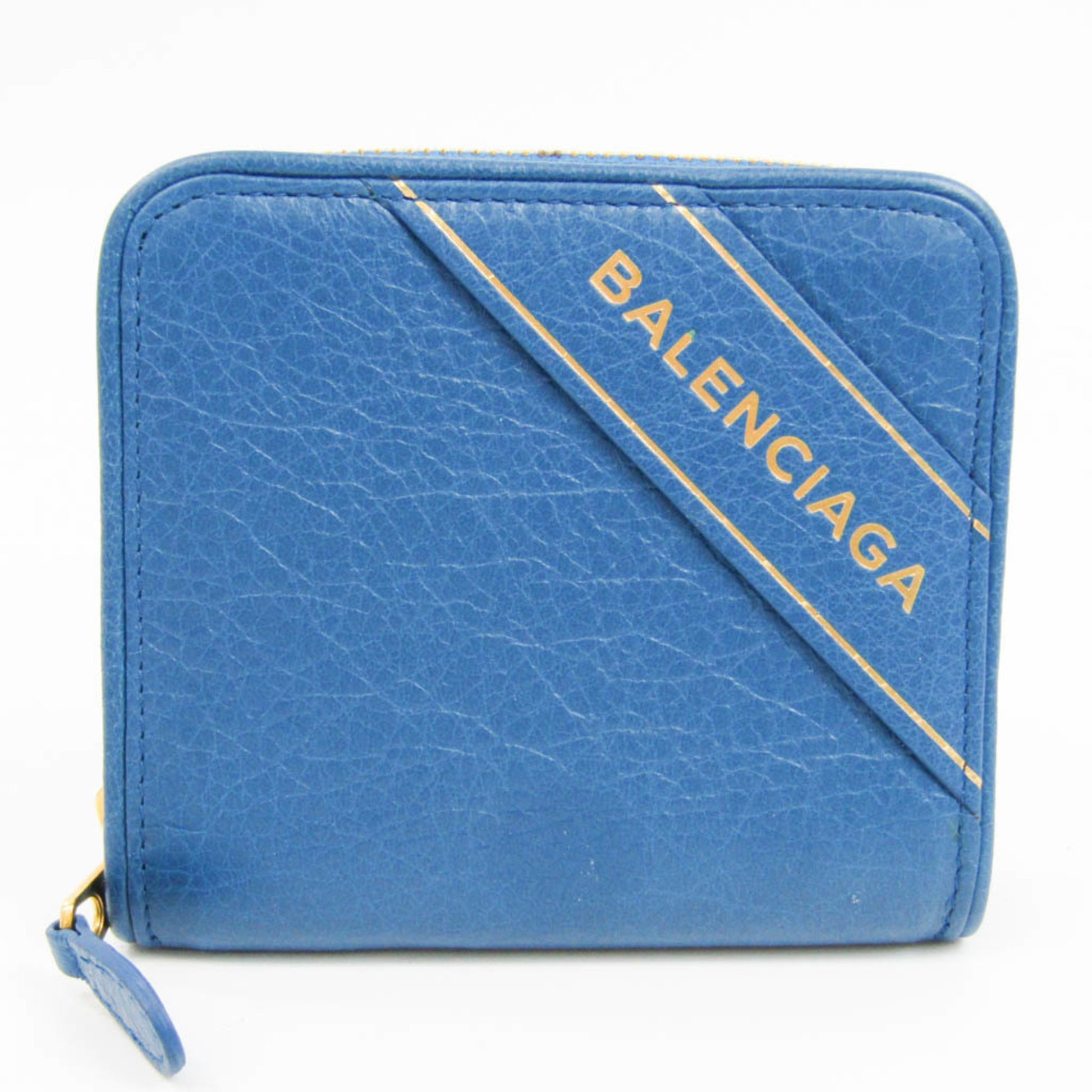 Balenciaga Blue Leather Wallet 