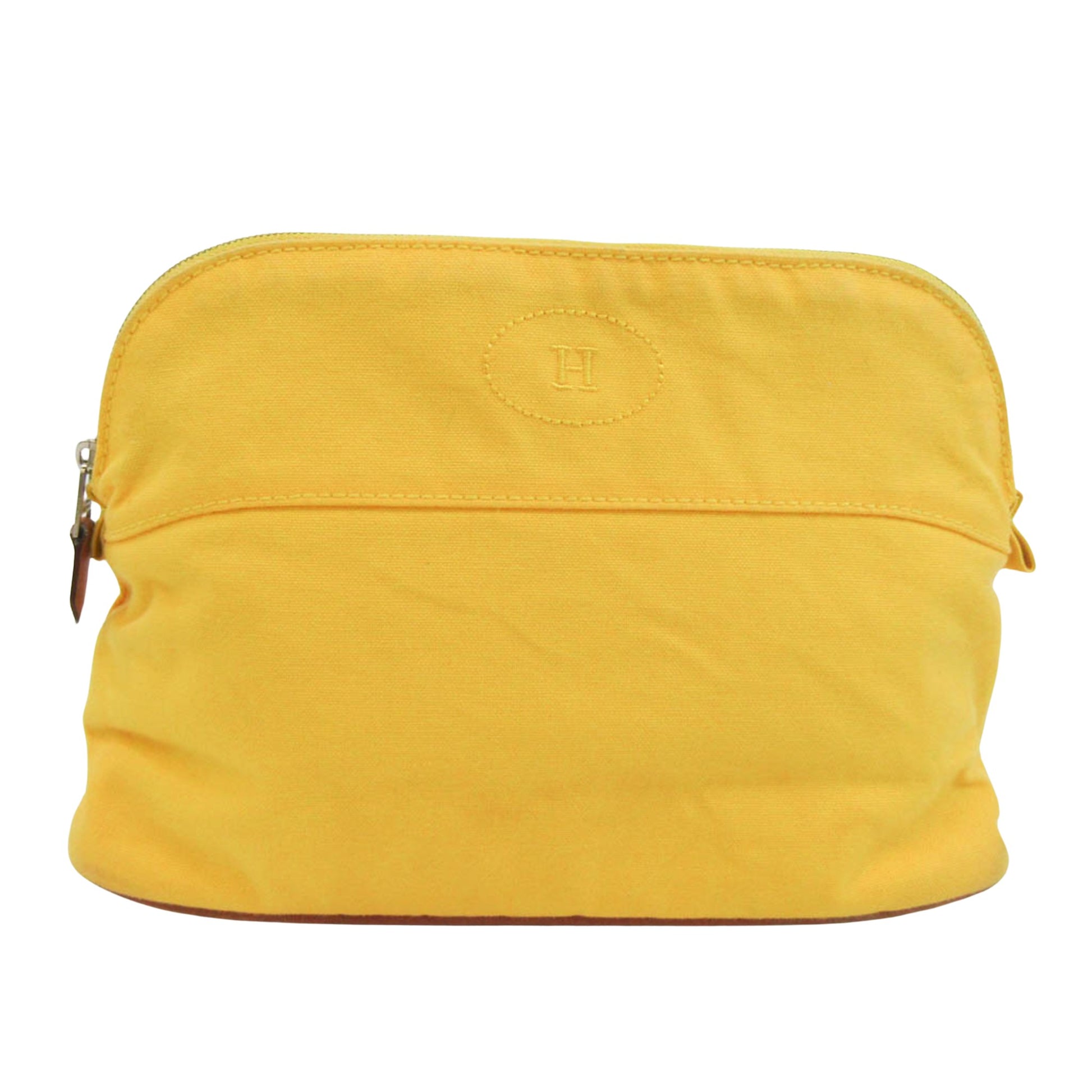 Hermès Bolide Yellow Cotton Clutch Bag