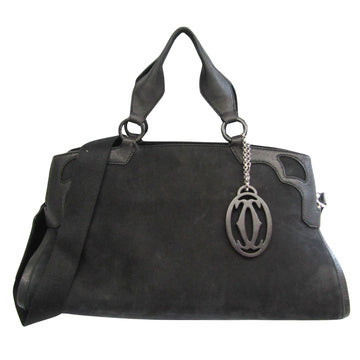 Cartier Marcello Black Suede Handbag 