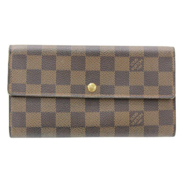 Louis Vuitton Portefeuille Long Brown Leather Wallet 