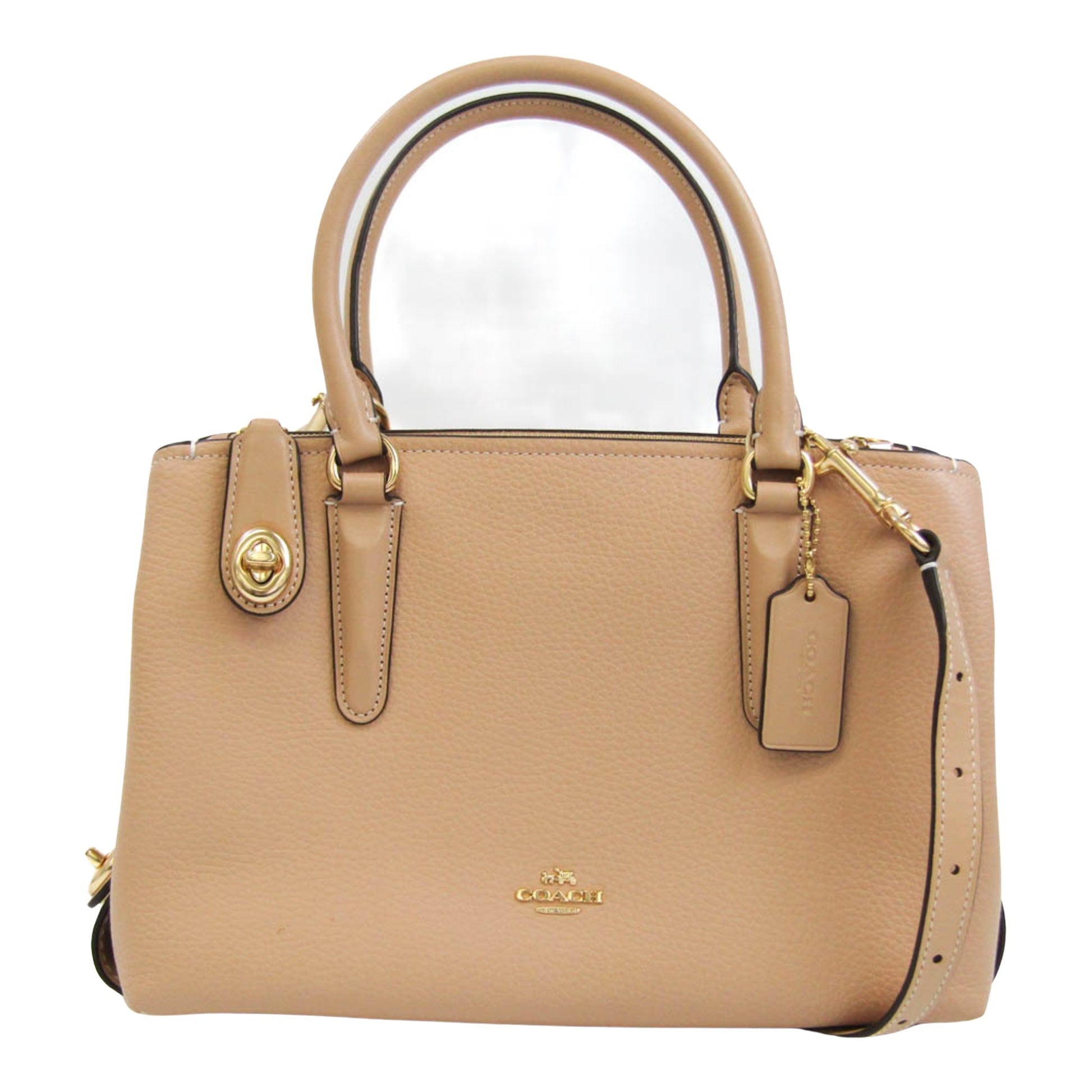 Coach Brooklyn Carryall Beige Leather Shoulder Bag