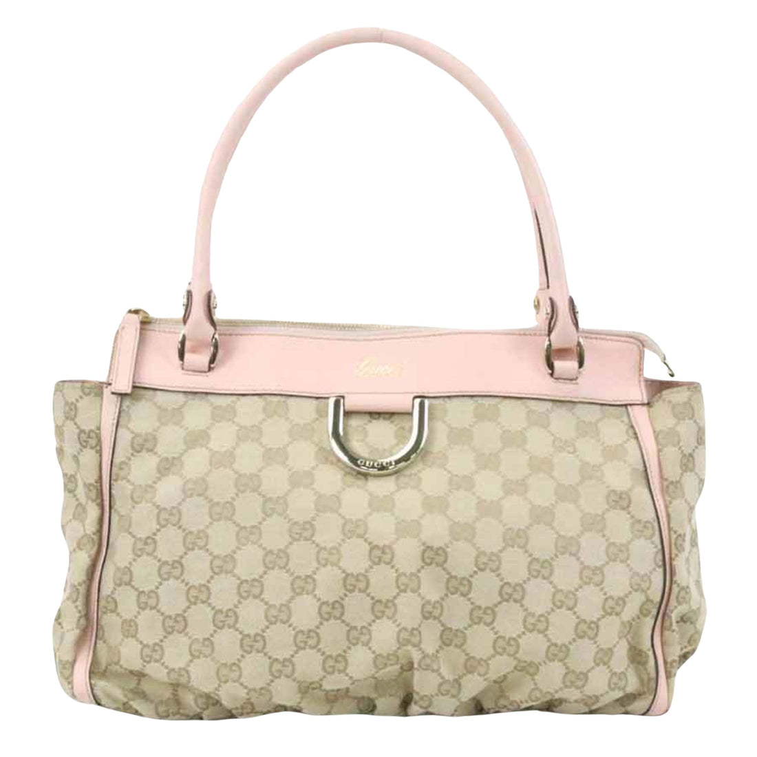 Gucci Abbey Beige Canvas Handbag 