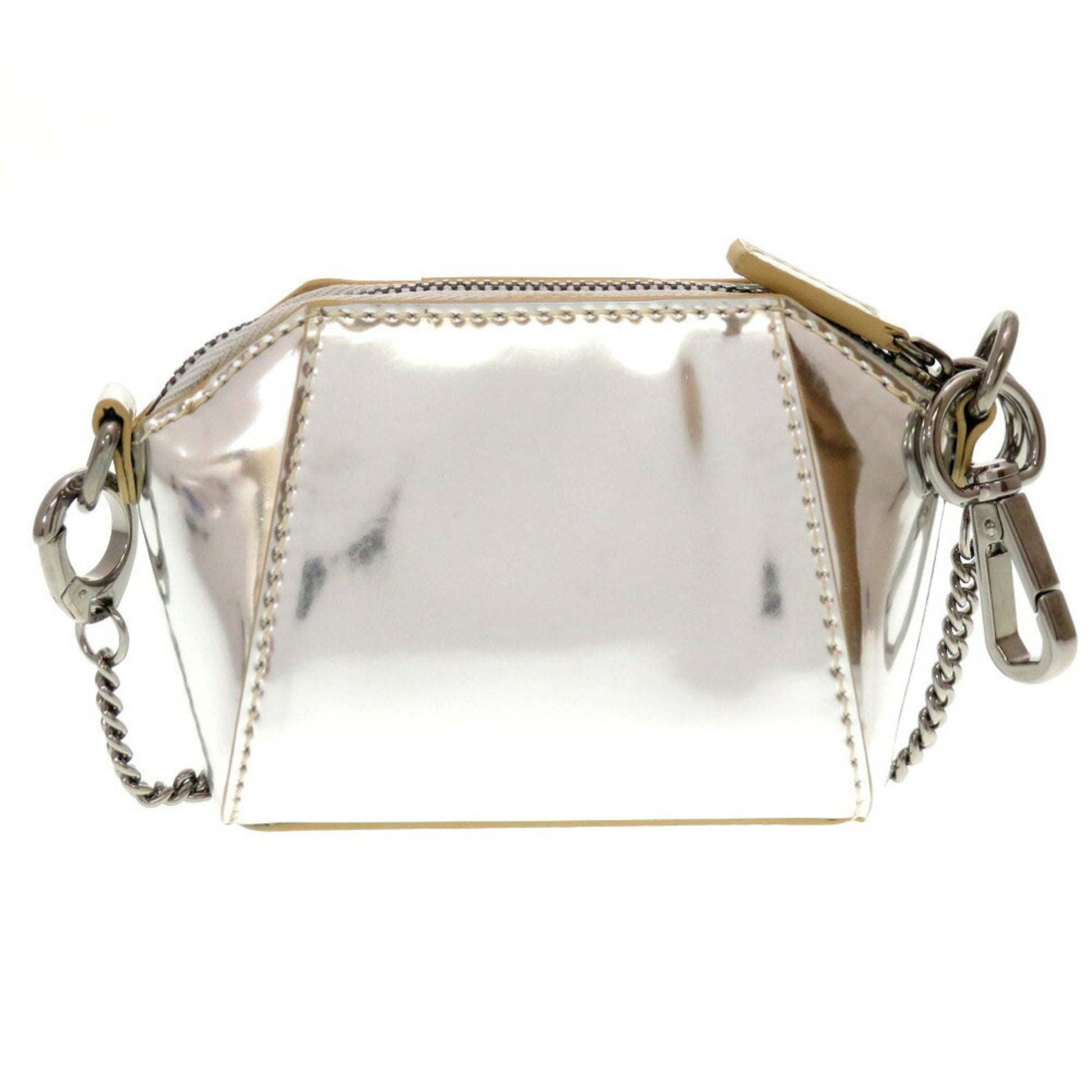 Givenchy Antigona Silver Leather Shoulder Bag