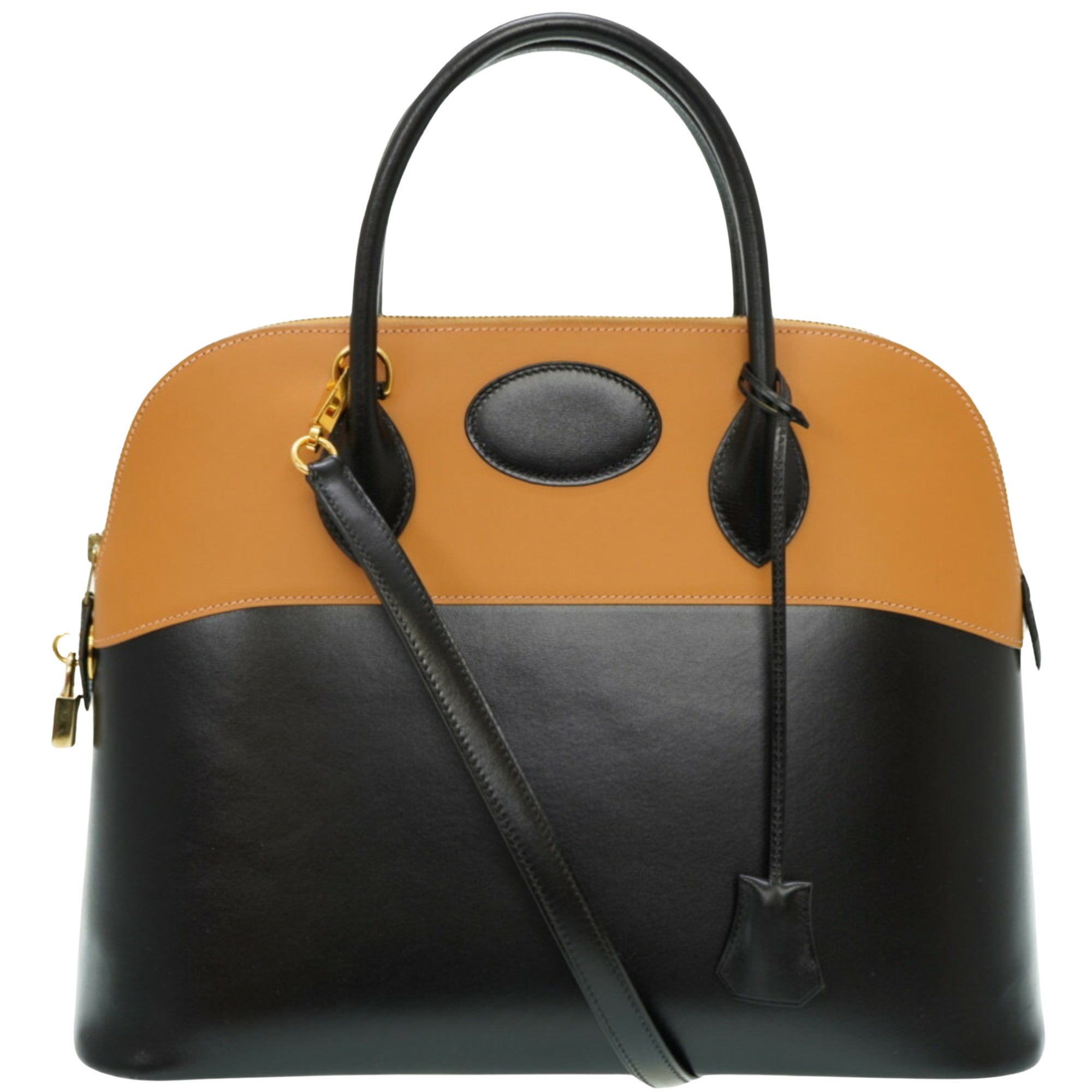 Hermès Bolide Black Pony-Style Calfskin Handbag 