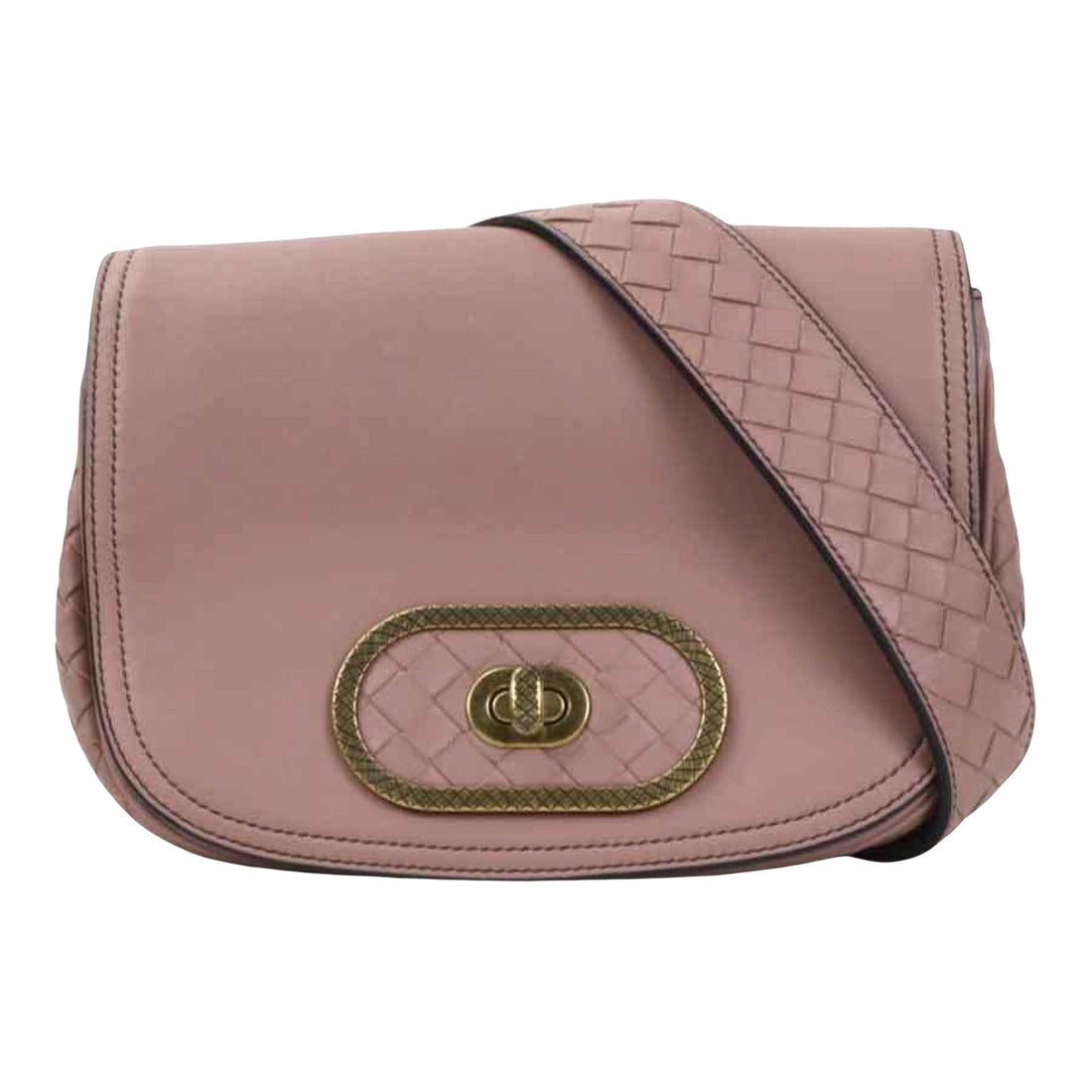 Bottega Veneta Intrecciato Pink Leather Shoulder Bag