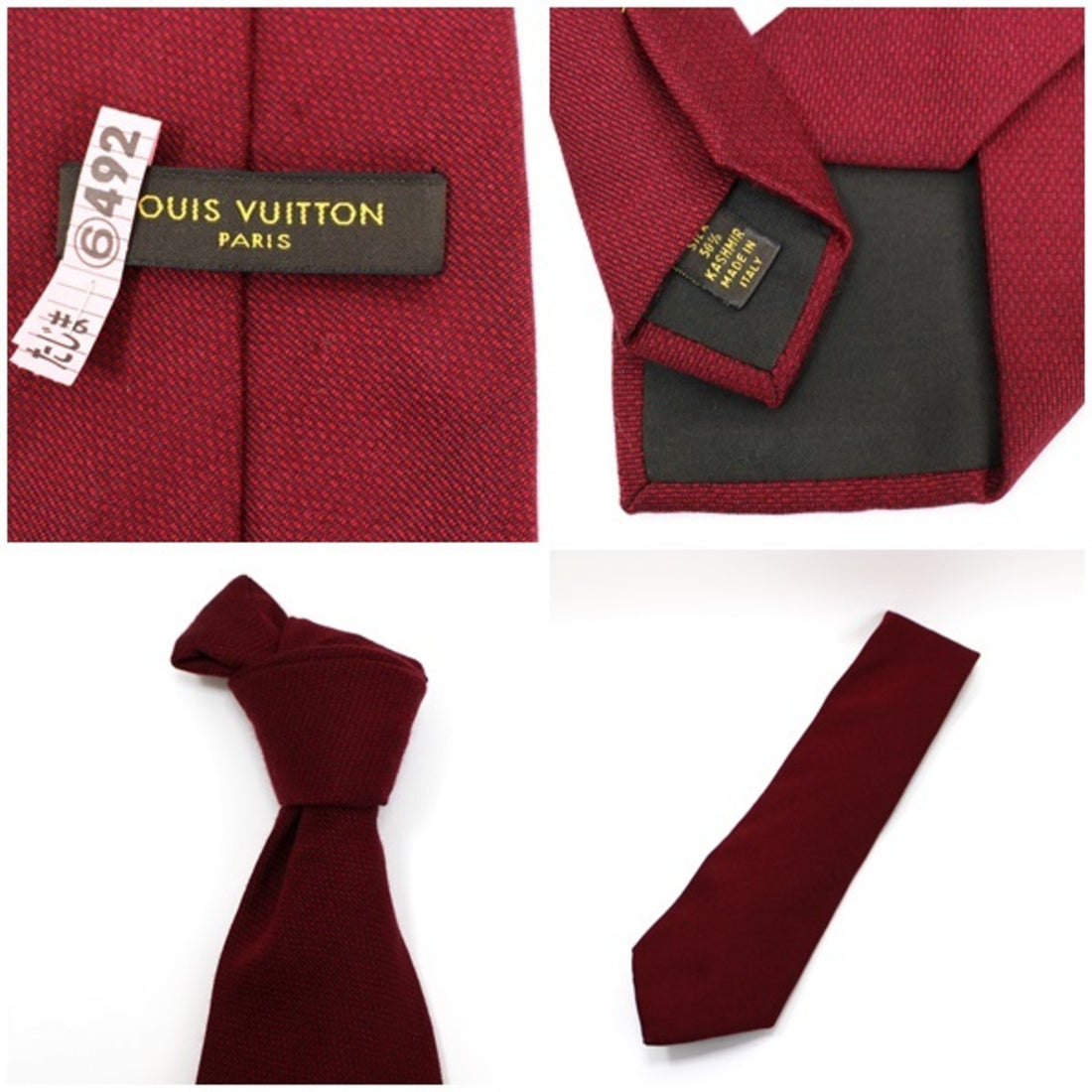 Louis Vuitton Burgundy Silk Tie 