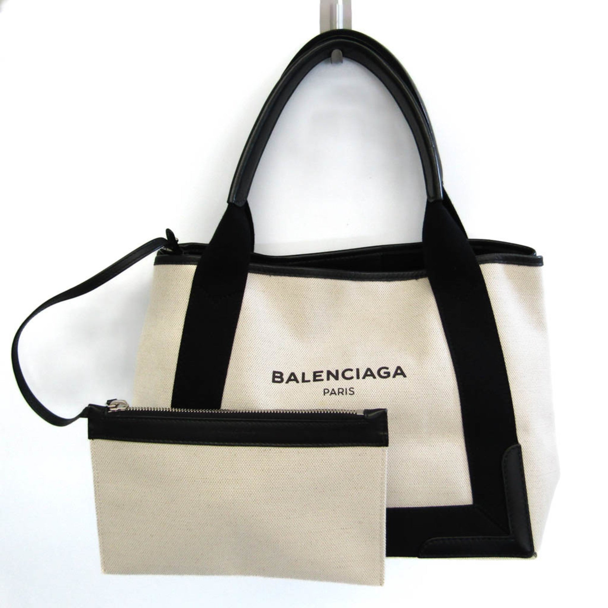 Balenciaga Navy Cabas Multicolour Canvas Handbag 