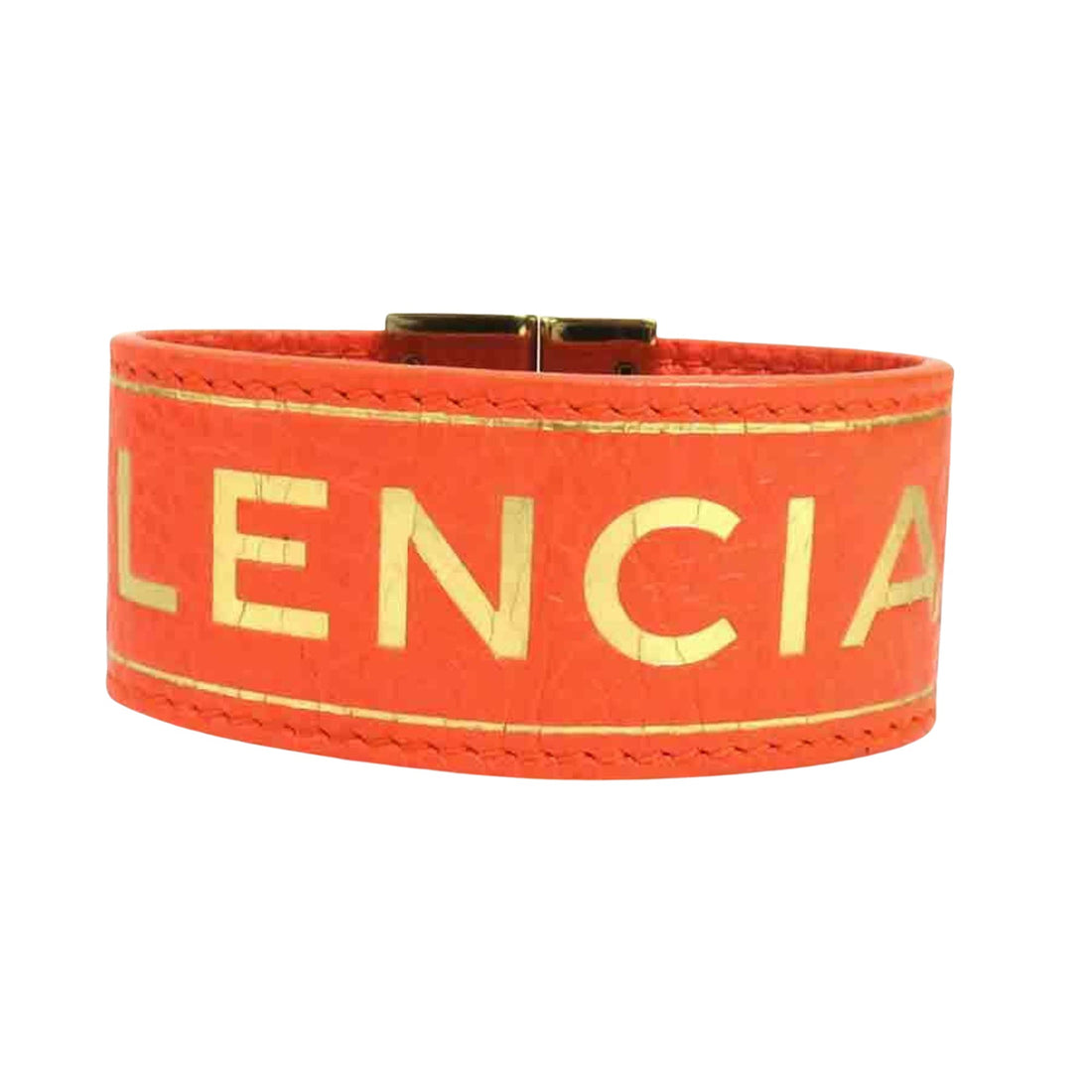 Balenciaga Orange Leather Bracelet 