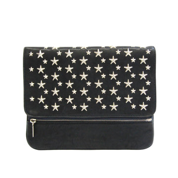 Jimmy Choo Star Navy Leather Clutch Bag