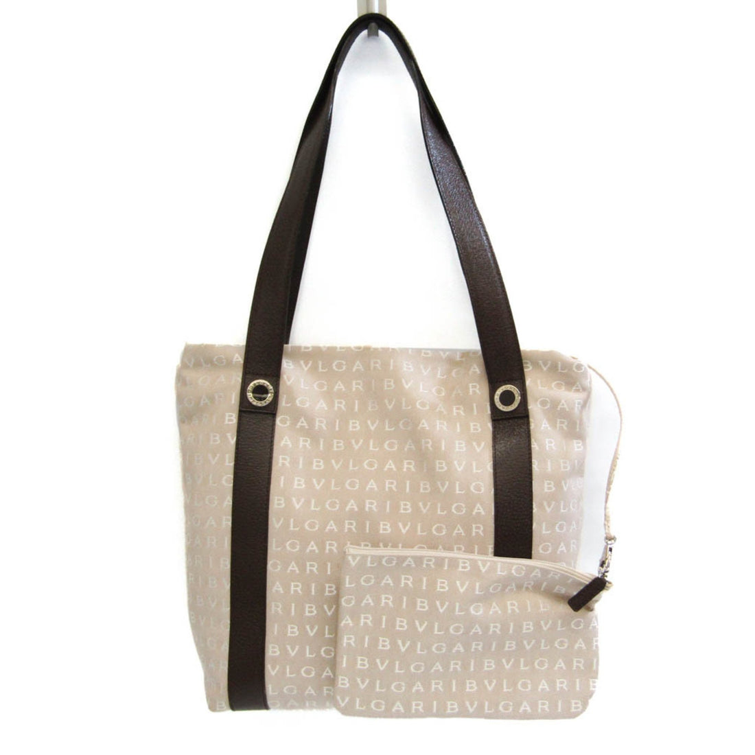 Bulgari Logo mania Beige Canvas Tote Bag