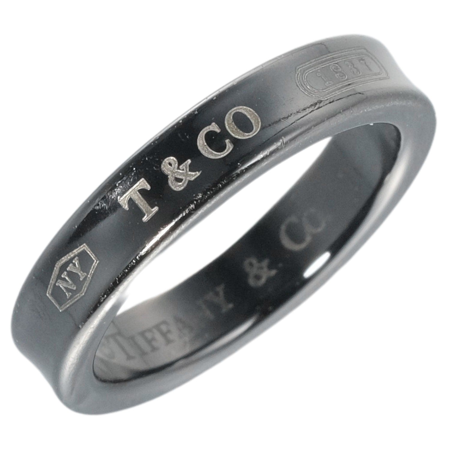 Tiffany & Co 1837 Black Metal Ring 