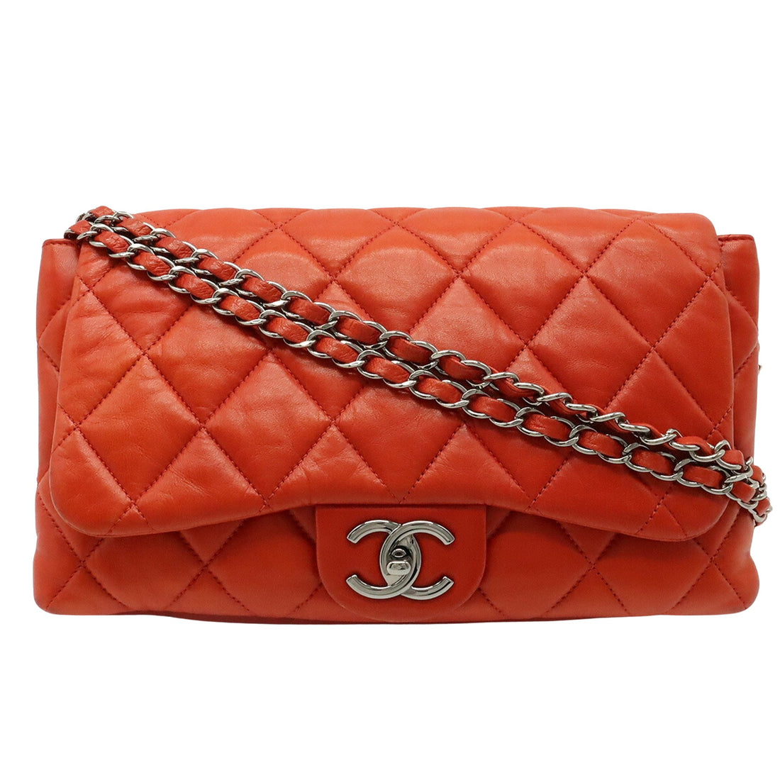 Chanel Timeless Orange Leather Shoulder Bag