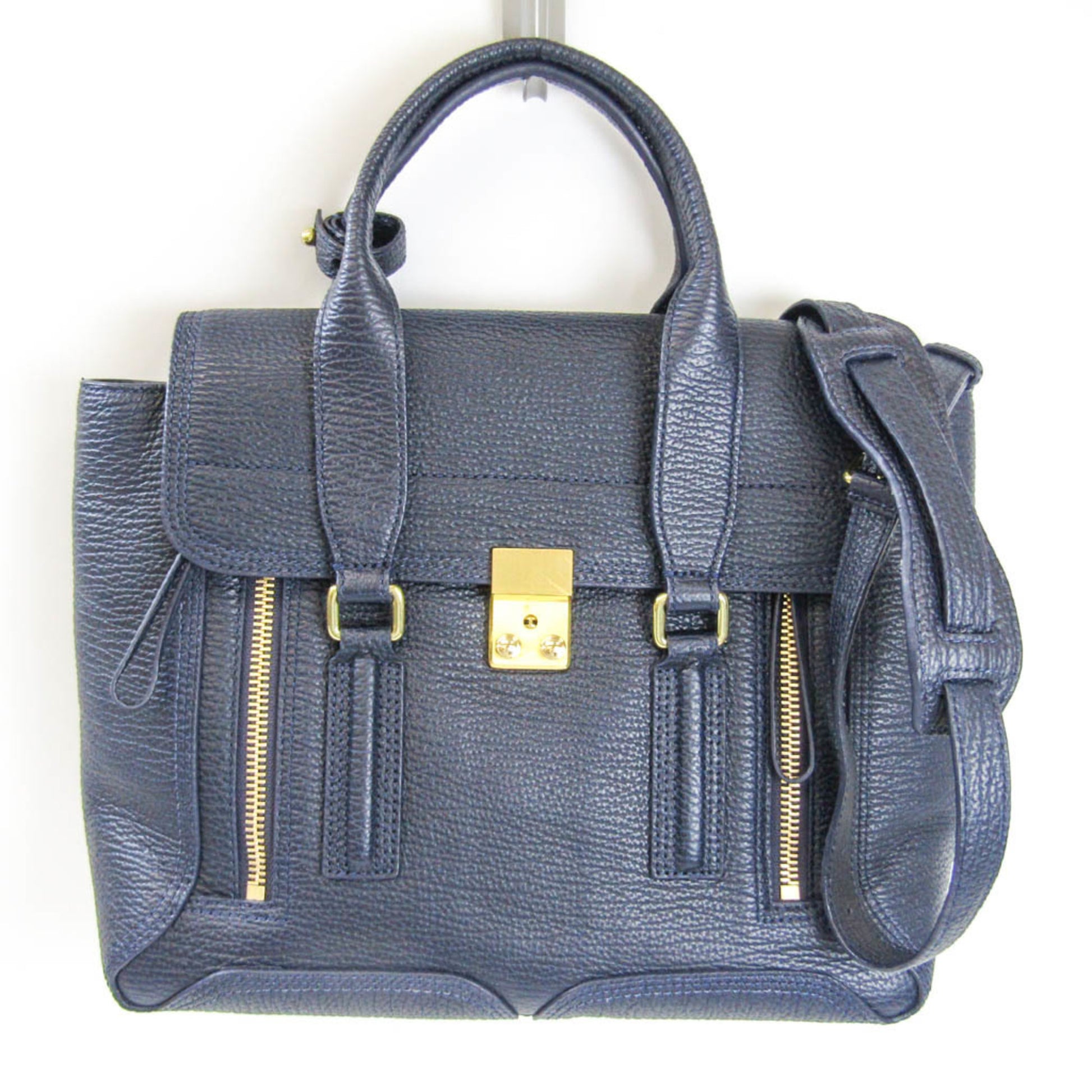 3.1 Phillip Lim Pashli Navy Leather Handbag 