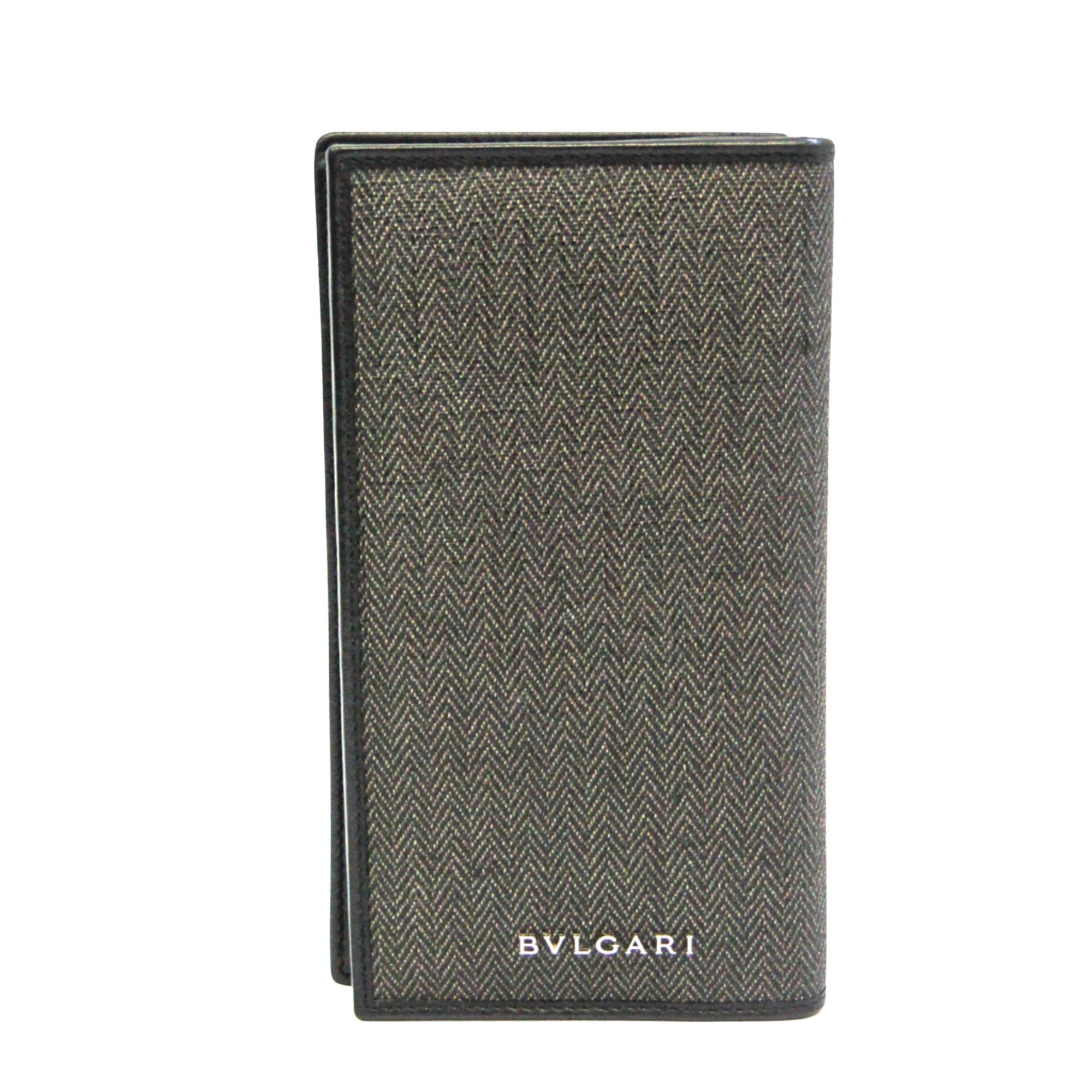 Bulgari Week end Grey Leather Wallet 