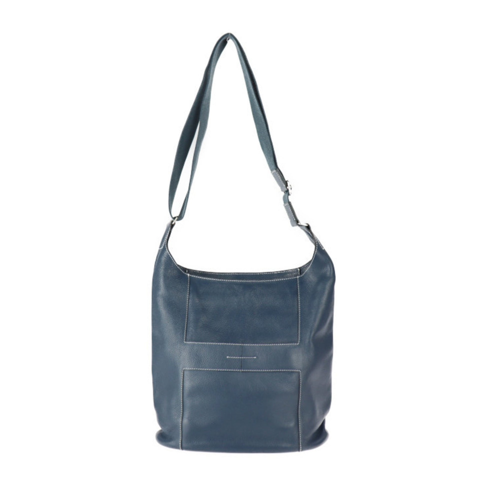 Hermès Goodnews Blue Leather Shoulder Bag