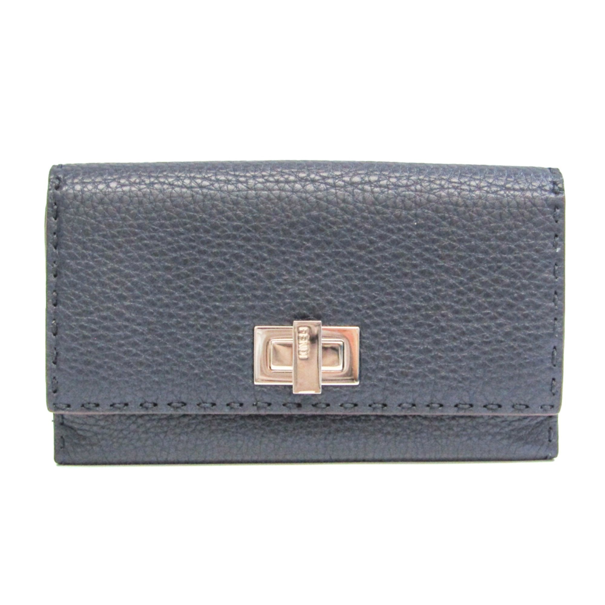 Fendi Selleria Navy Leather Wallet 