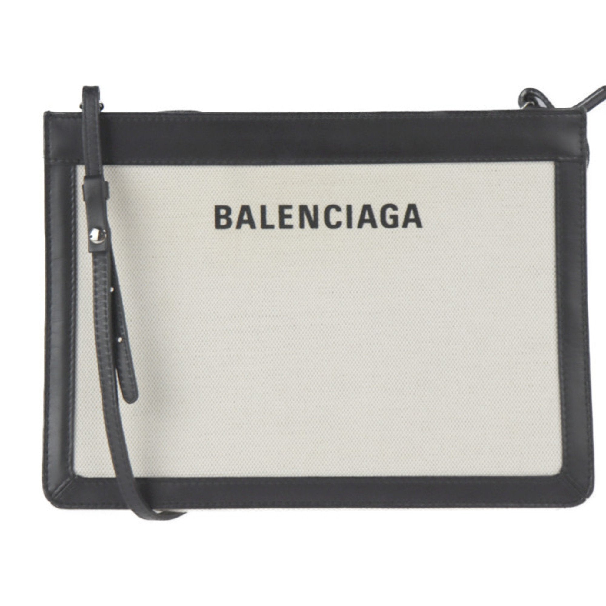 Balenciaga Black Canvas Clutch Bag