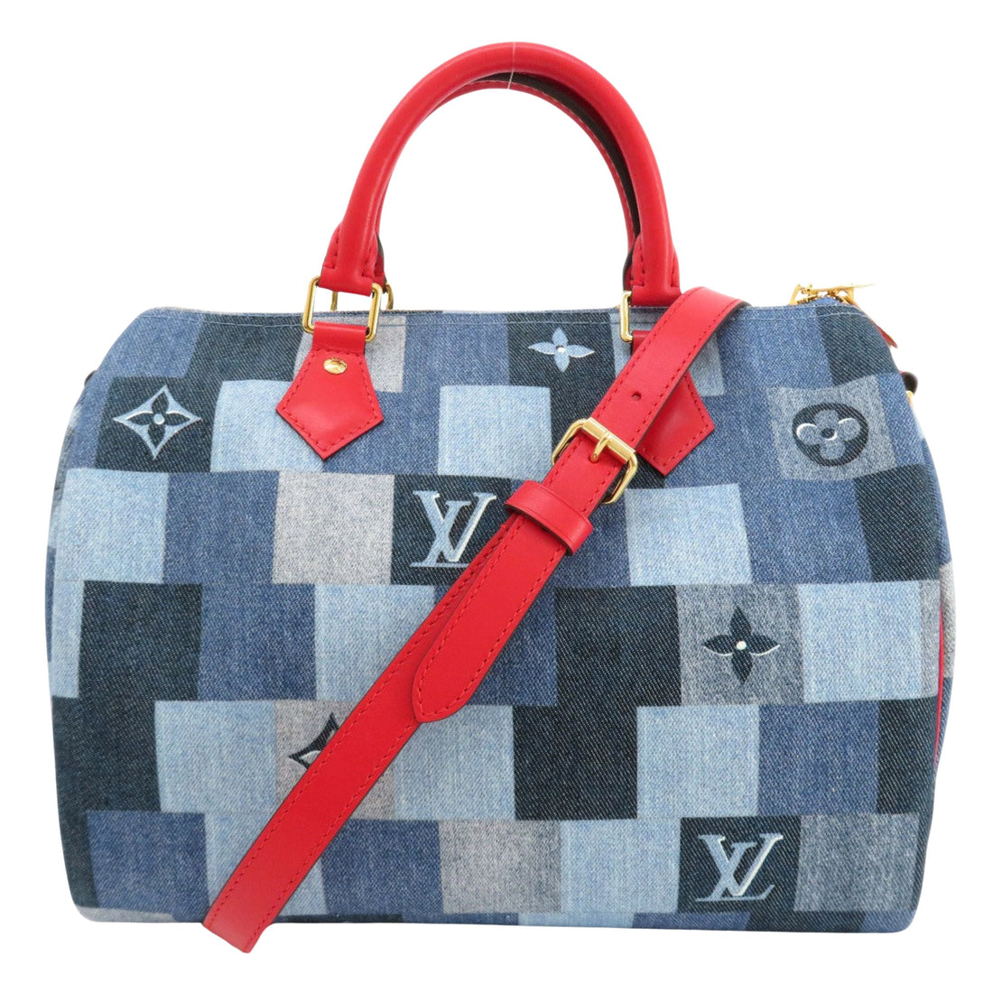 Louis Vuitton Speedy Bandoulière 30 Blue Denim - Jeans Travel Bag