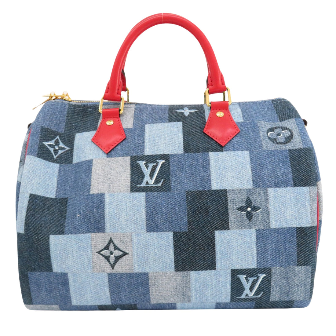 Louis Vuitton Speedy Bandoulière 30 Blue Denim - Jeans Travel Bag