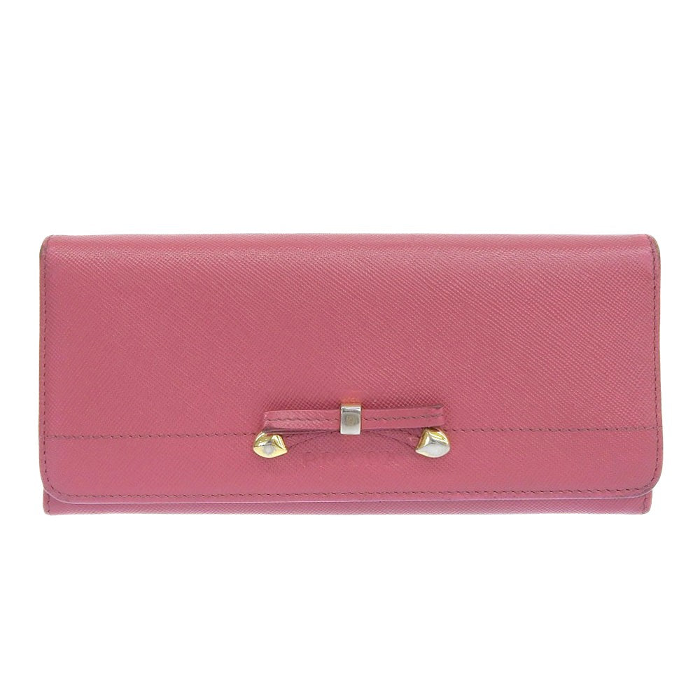 Prada Ribbon Pink Leather Wallet 