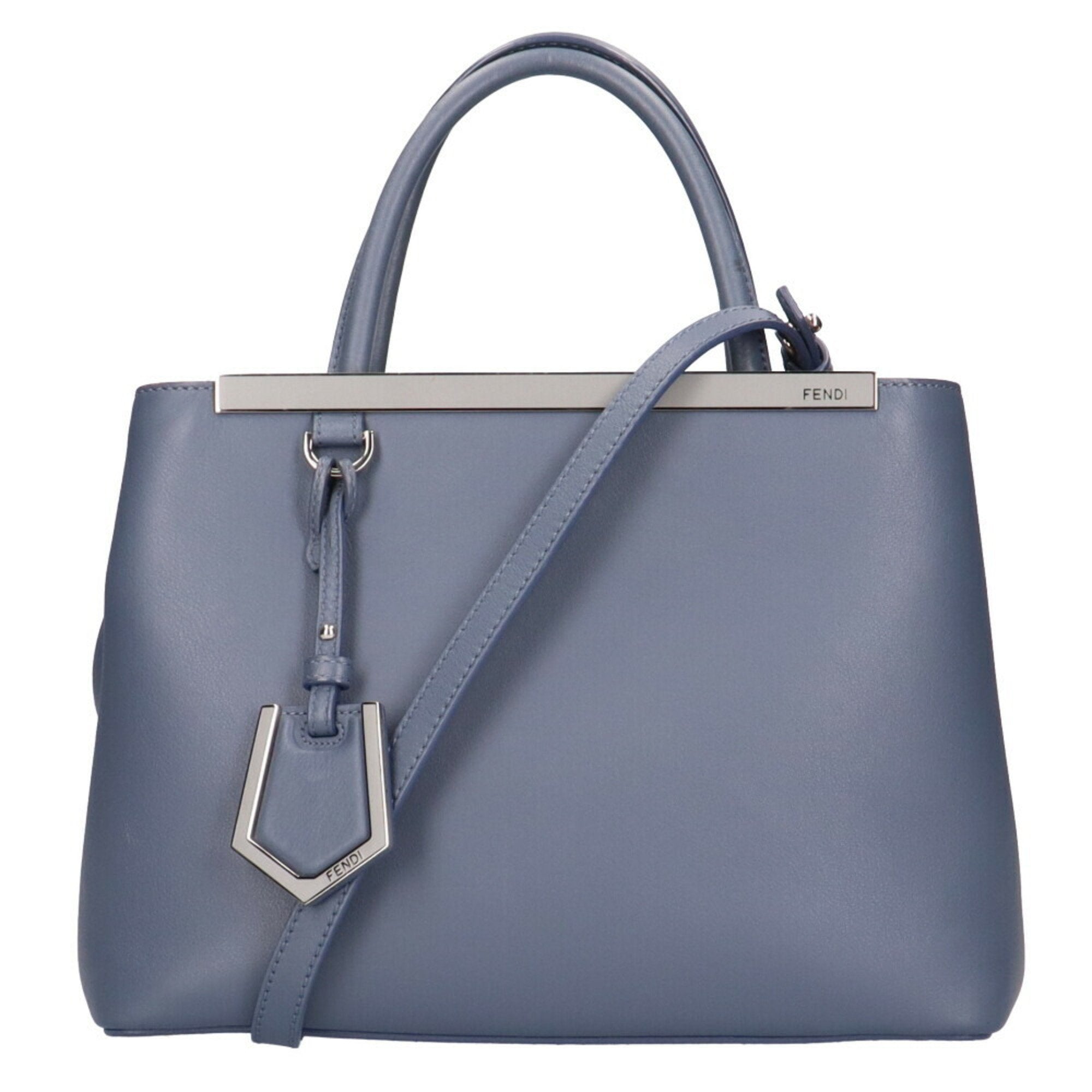 Fendi 2Jours Blue Leather Shoulder Bag