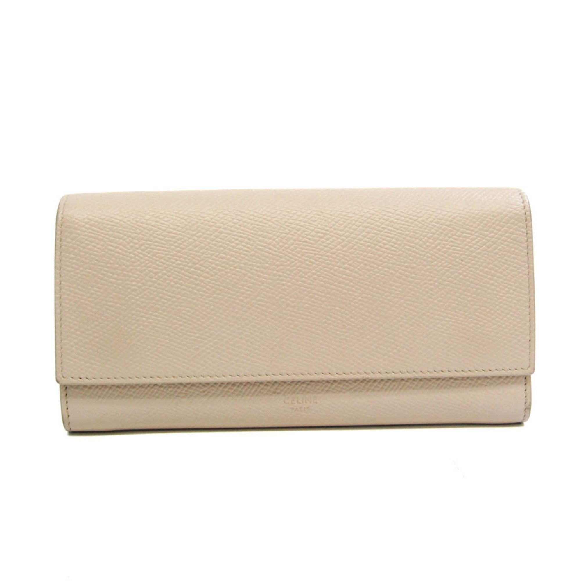 Céline Large Flap Wallet Beige Pony-Style Calfskin Wallet 