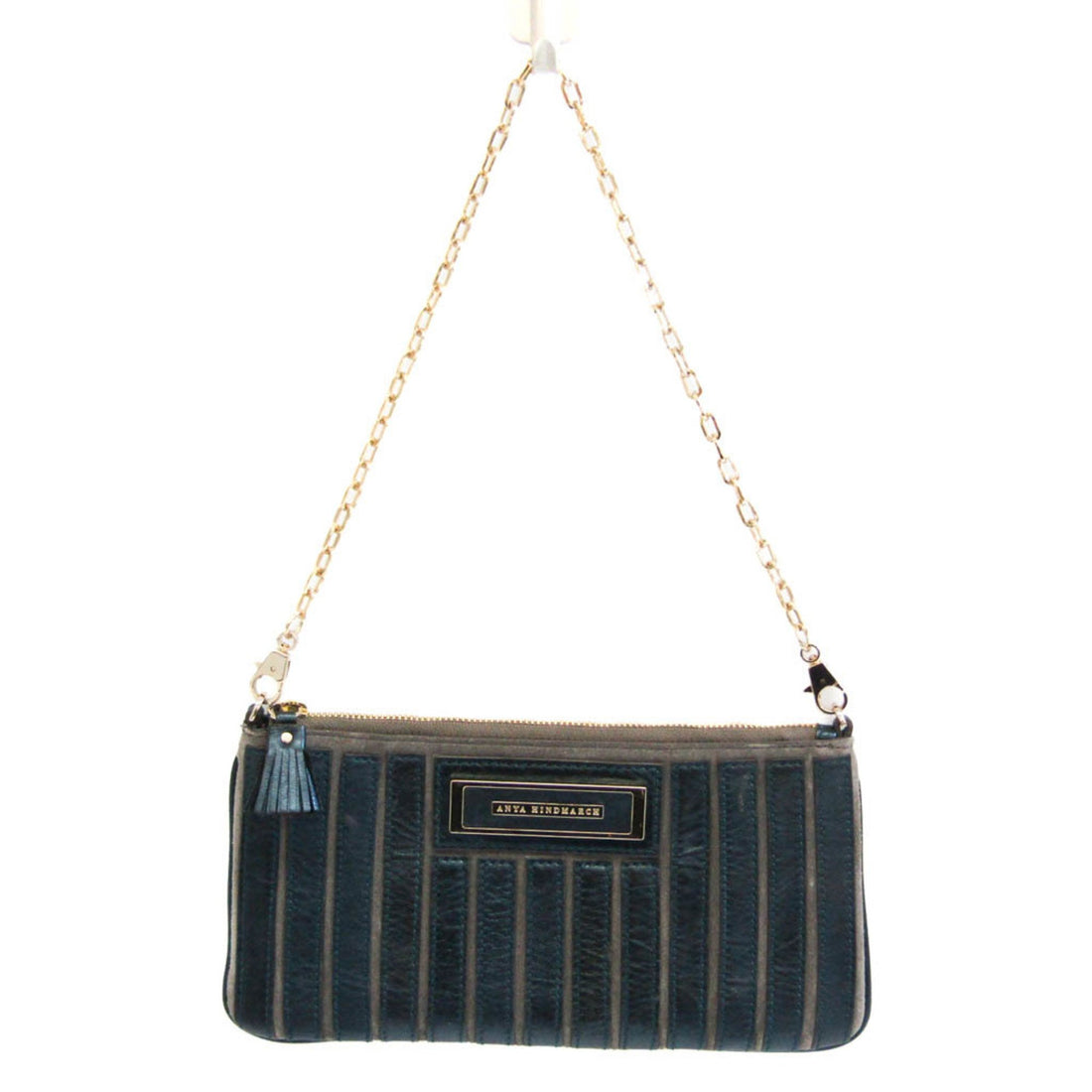 Anya Hindmarch Navy Leather Clutch Bag