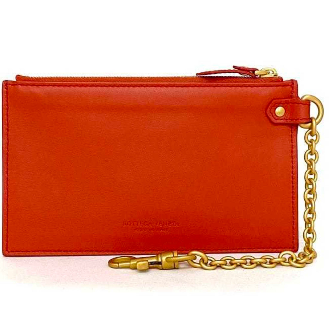 Bottega Veneta Orange Leather Wallet 