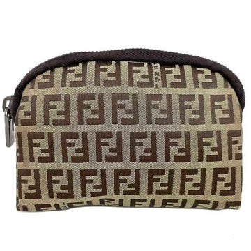 Fendi Zucchino Brown Canvas Clutch Bag