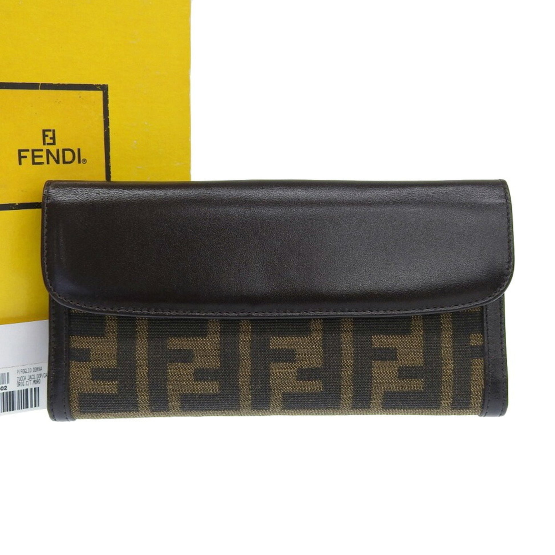 Fendi Zucca Brown Canvas Wallet 