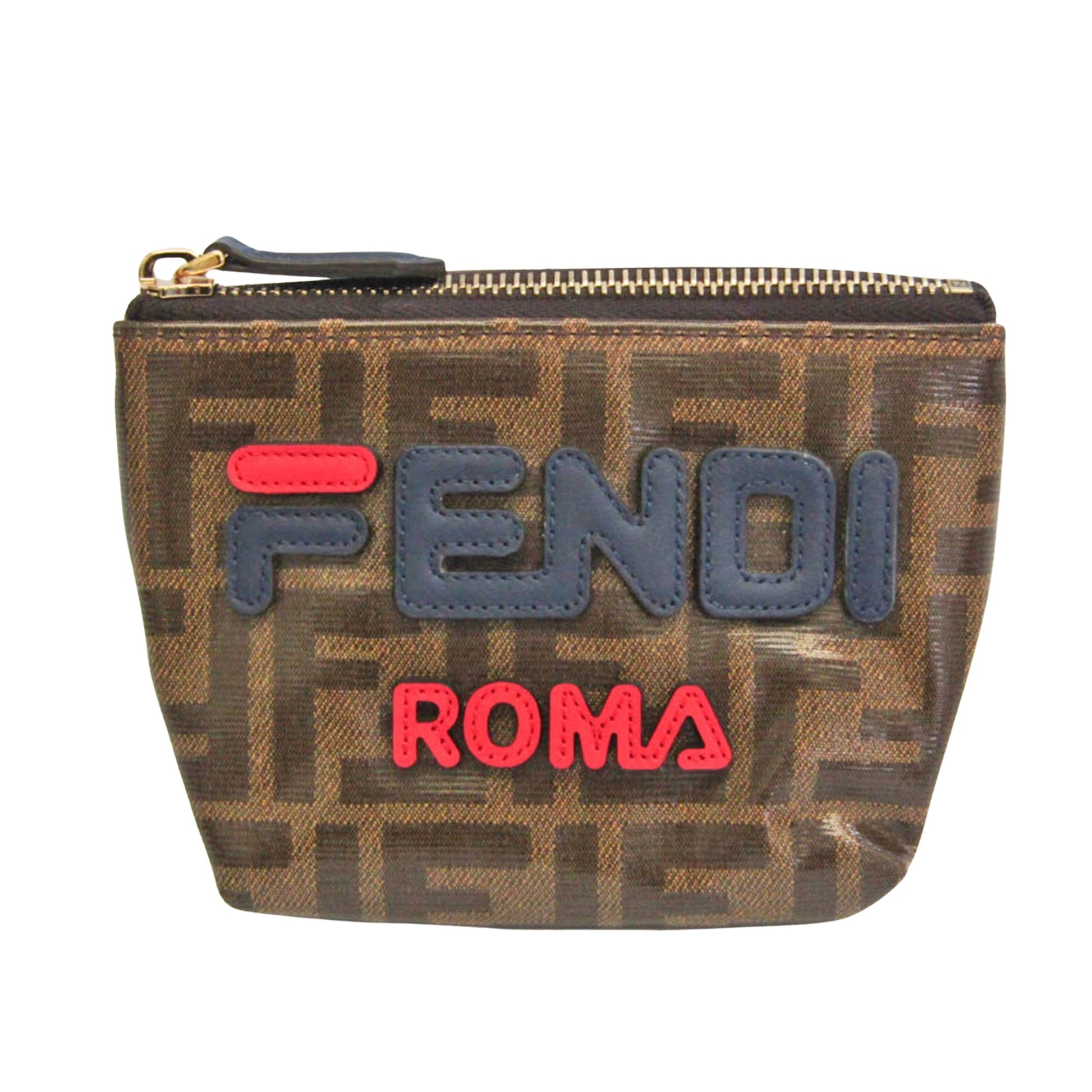 Fendi Pocket Brown Canvas Wallet 