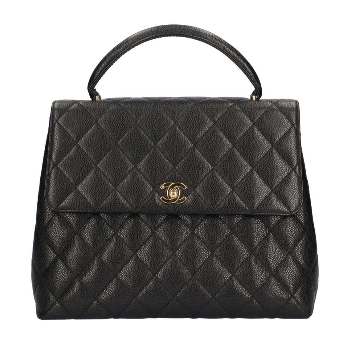 Chanel Coco Mark Black Leather Handbag 