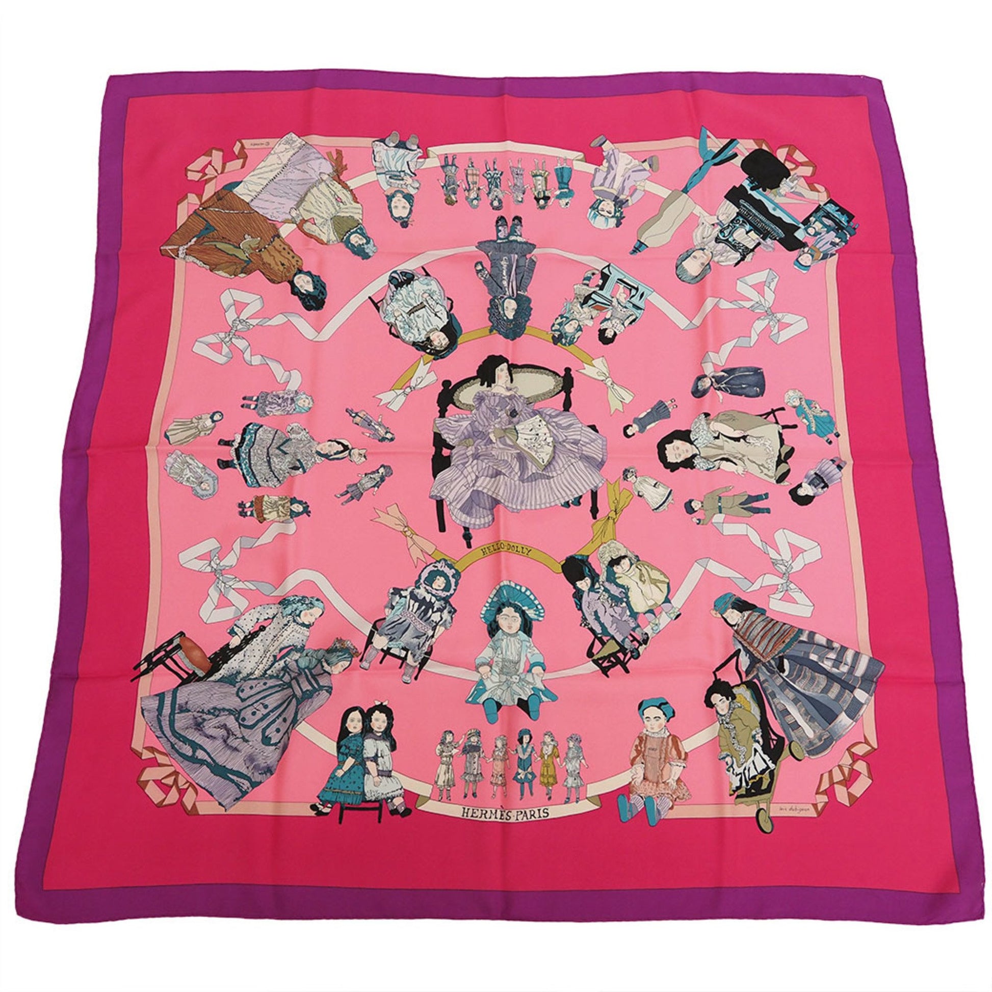 Hermès Carré 90 Pink Silk Scarf 