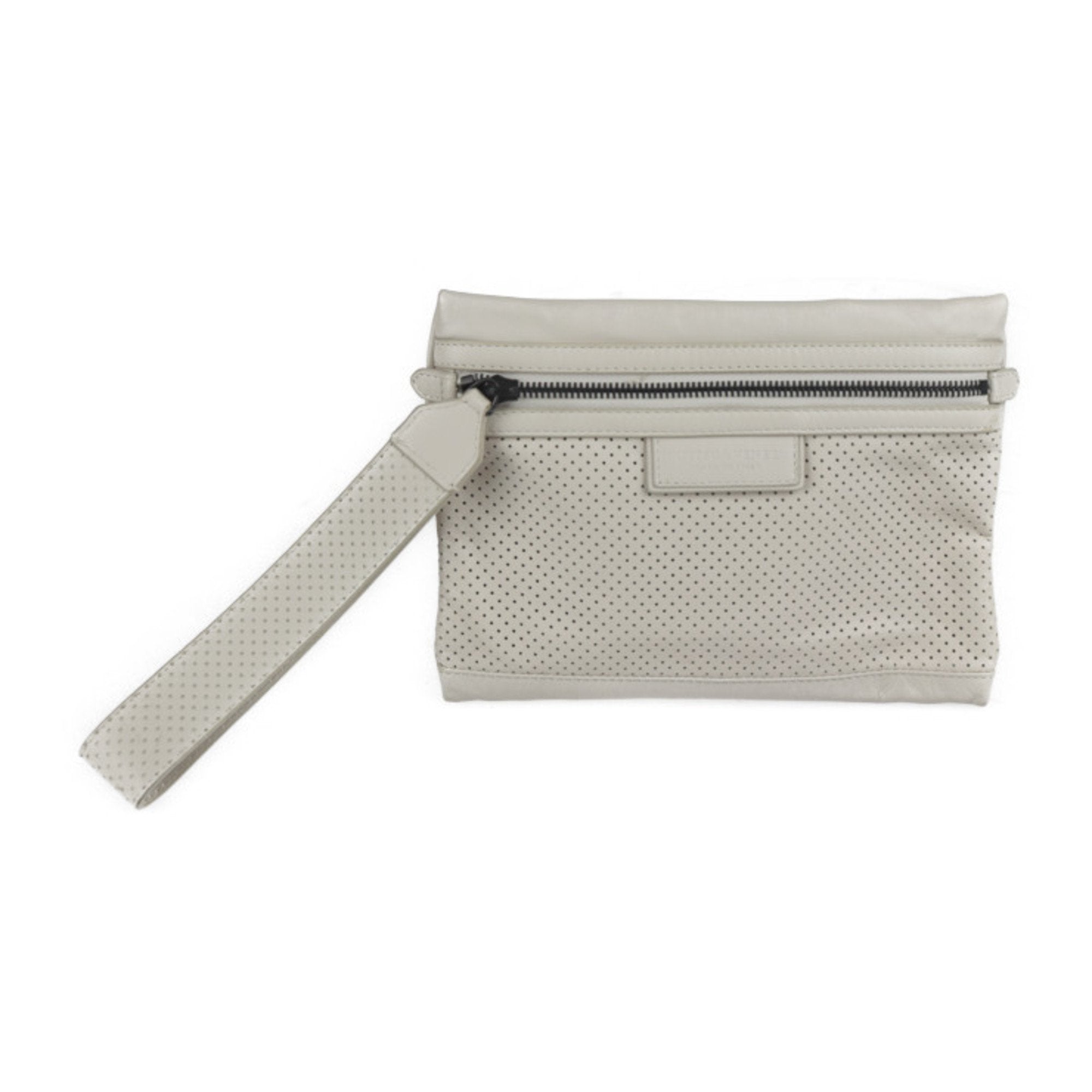 Bottega Veneta White Leather Clutch Bag