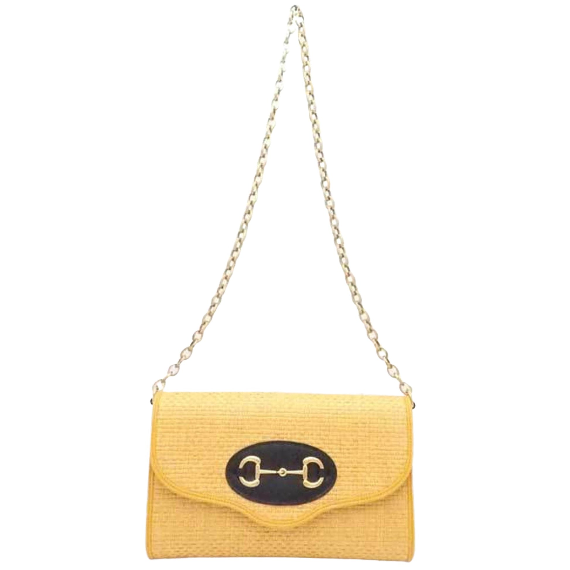 Gucci Horsebit Yellow Synthetic Shoulder Bag