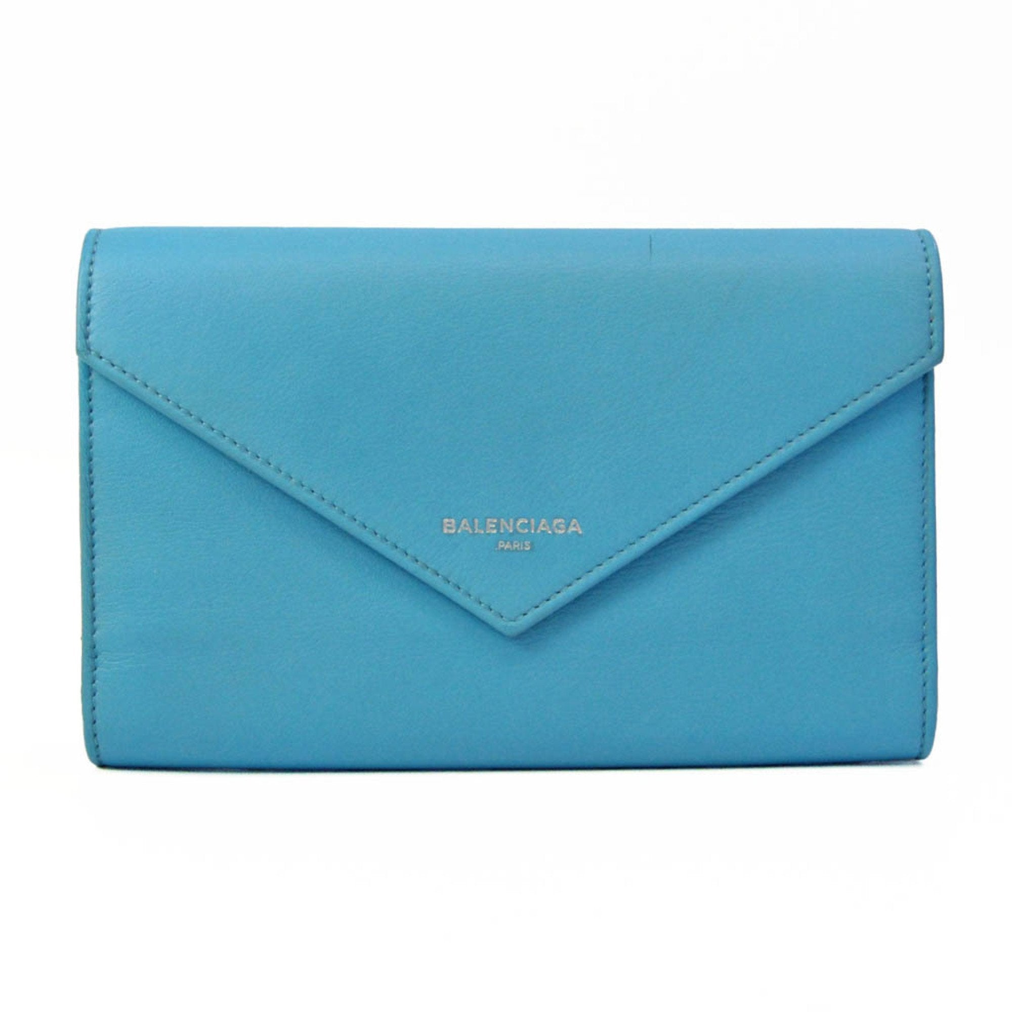 Balenciaga Papier Blue Leather Wallet 