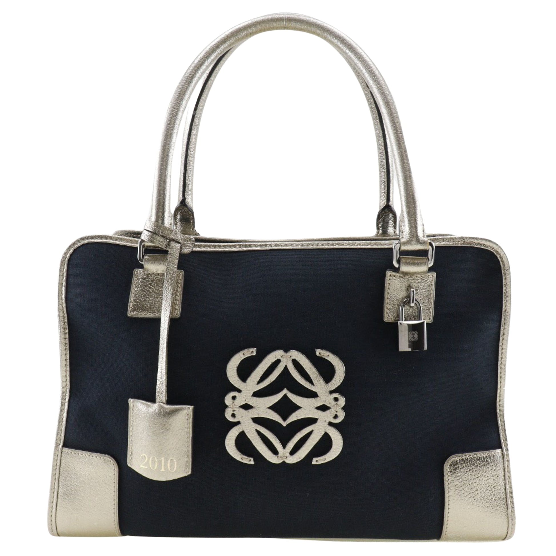 Loewe Amazona Navy Canvas Handbag 