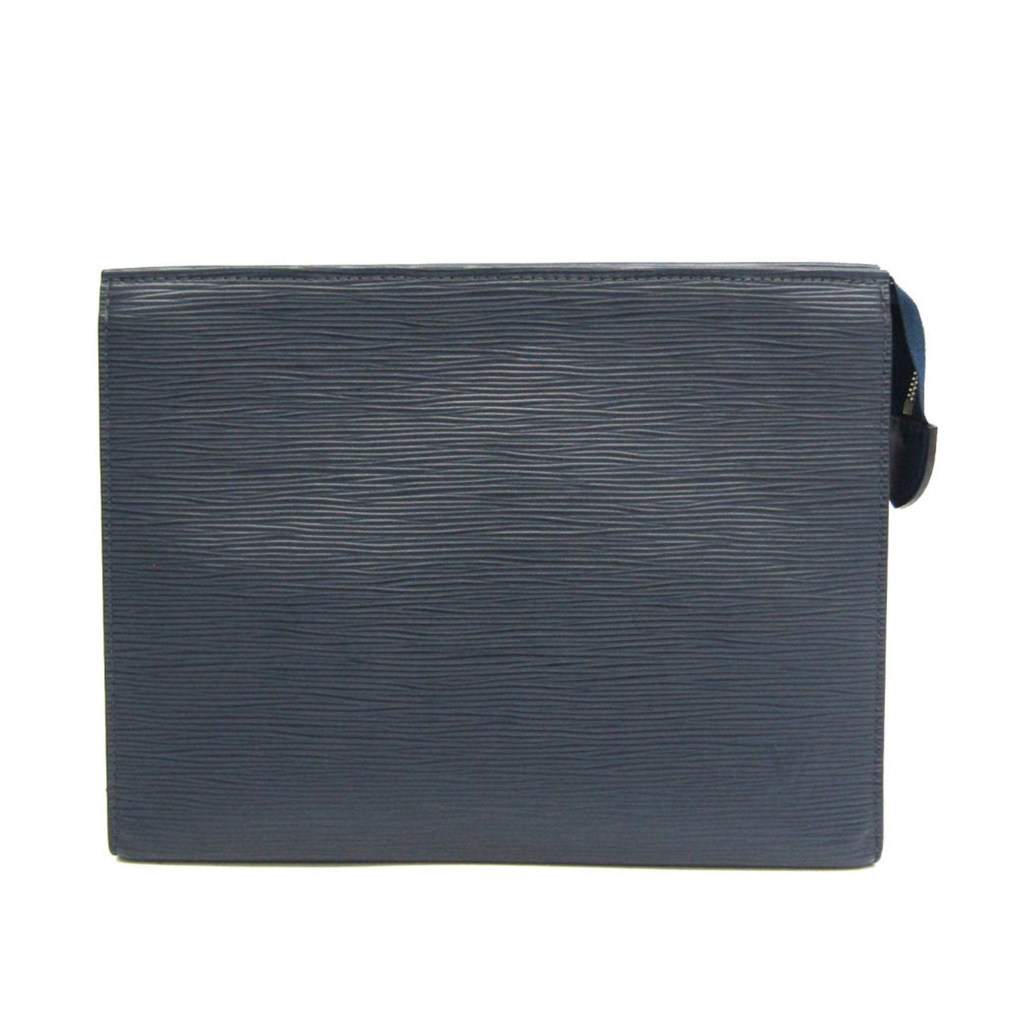 Louis Vuitton Poche Toilette Navy Leather Clutch Bag