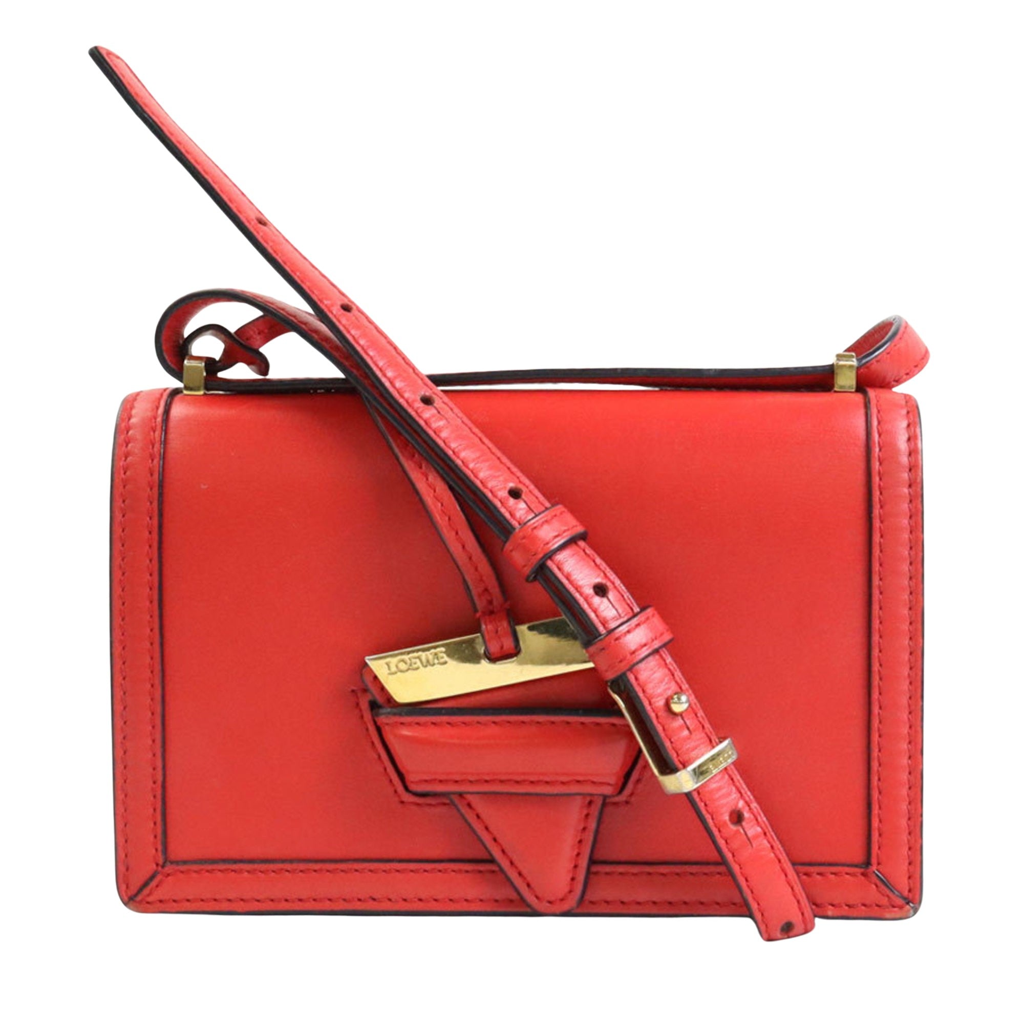 Loewe Barcelona Red Leather Shopper Bag