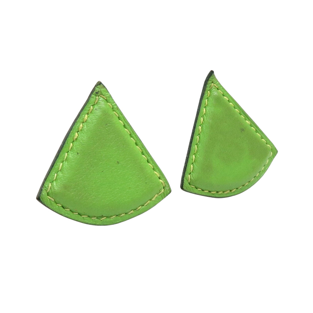 Hermès Green Leather Earring 