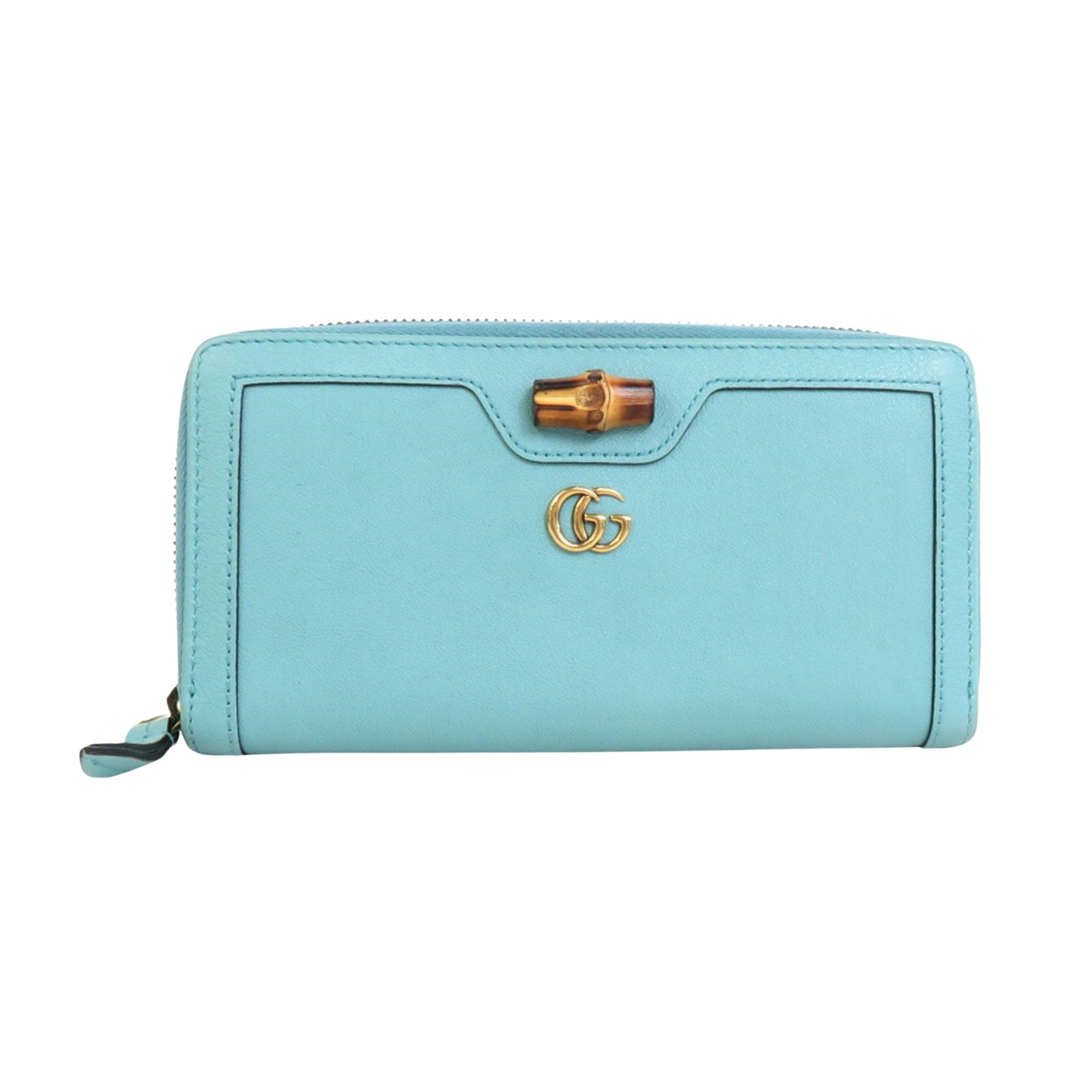 Gucci Bamboo Turquoise Leather Wallet 