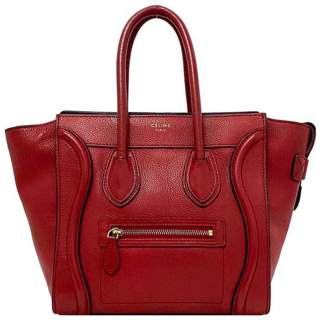 Céline Luggage Red Leather Handbag 