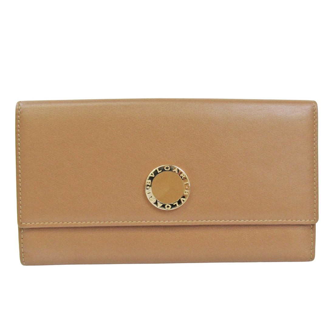 Bulgari Bvlgari bvlgari Camel Leather Wallet 