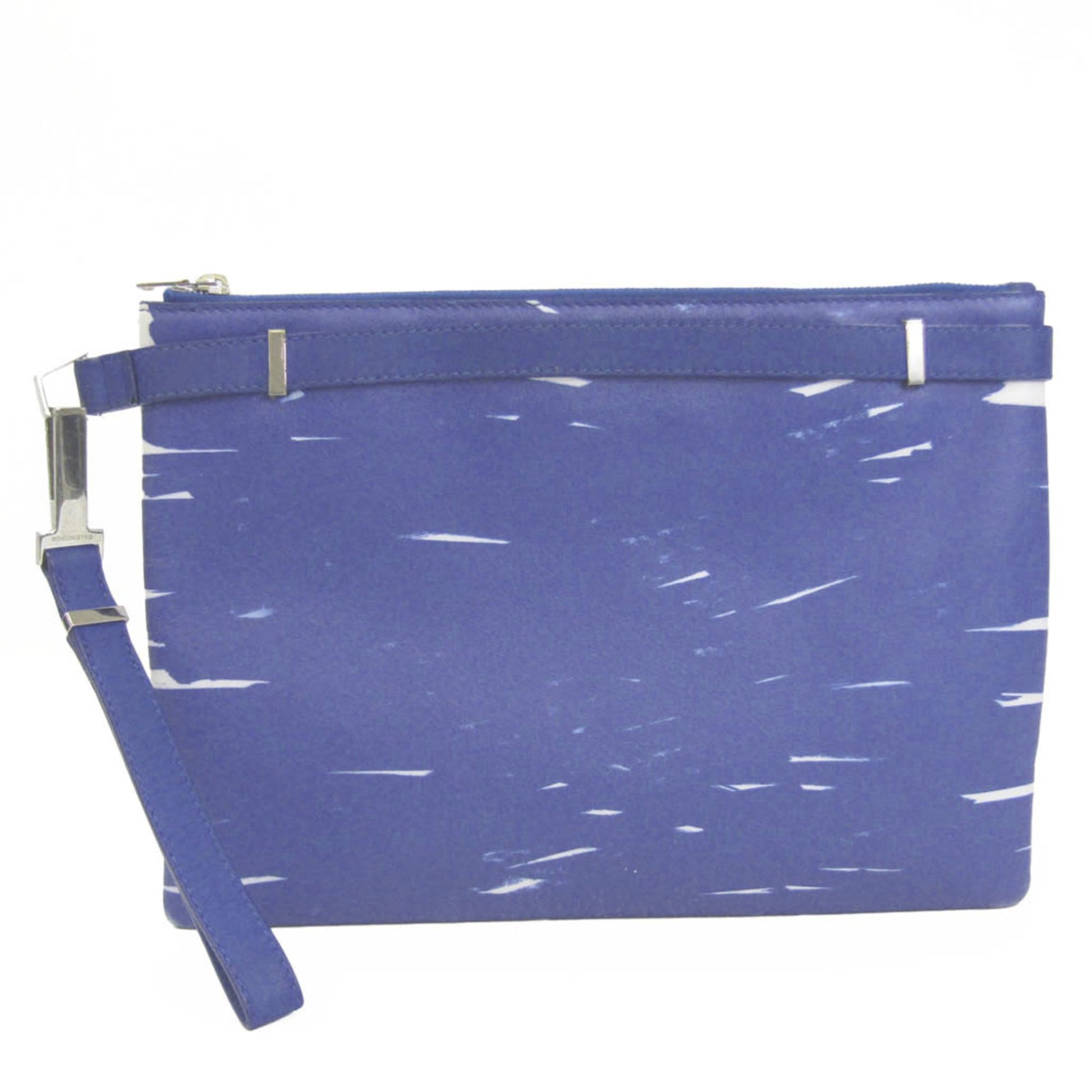 Balenciaga Blue Leather Clutch Bag