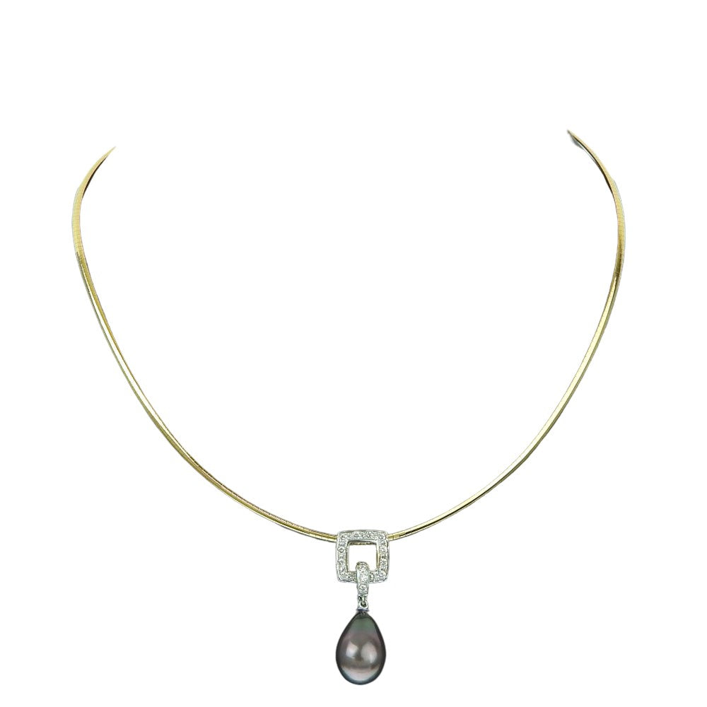 Tasaki Pearl Gold White Gold Necklace 