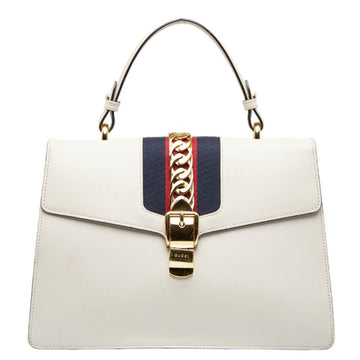 Gucci Sylvie White Leather Shoulder Bag