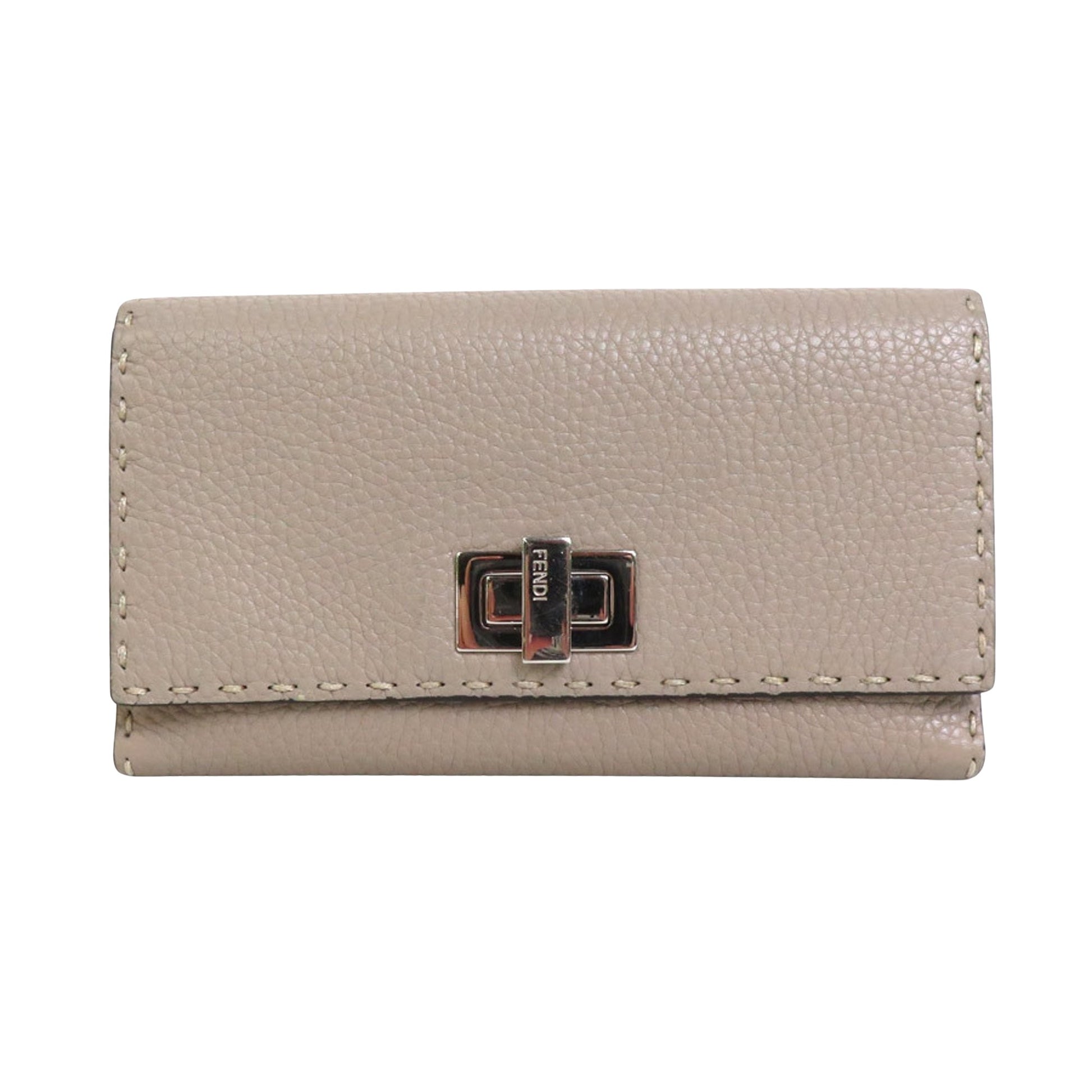 Fendi Peekaboo Grey Leather Wallet 