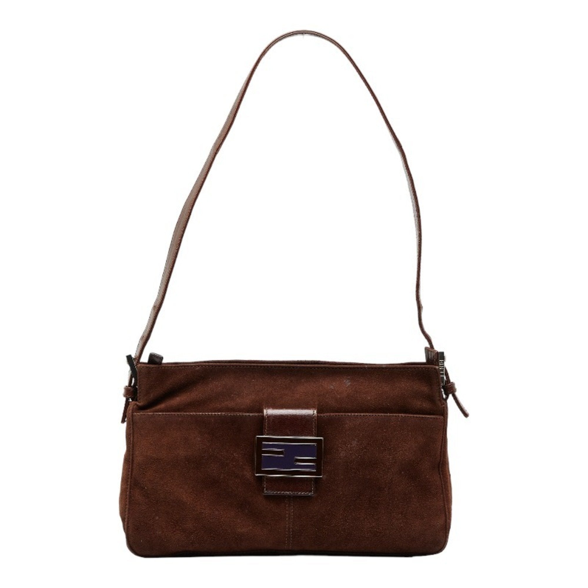 Fendi Baguette Brown Suede Shopper Bag