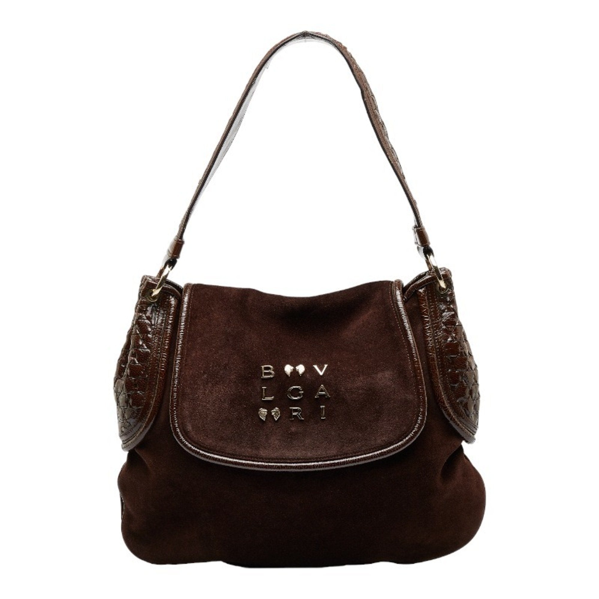 Bulgari Brown Suede Shoulder Bag