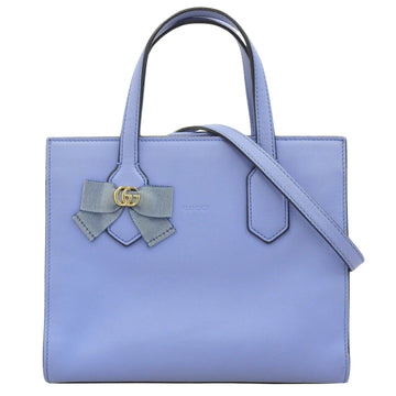 Gucci Ribbon Blue Leather Handbag 